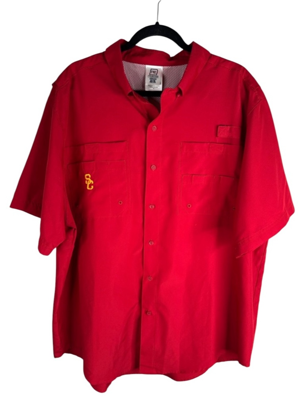 Pro Edge Men's‎ USC Trojans Button Down Lightweight Short Sleeve Shirt Size XL